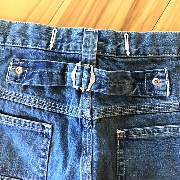 North West Blue Cinch-Back Jeans, Vintage 80s High Waisted Blue Jeans, Size 16 - Picture 8 of 10